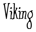 The image is a stylized text or script that reads 'Viking' in a cursive or calligraphic font.