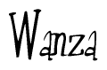 The image is of the word Wanza stylized in a cursive script.