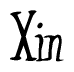 The image contains the word 'Xin' written in a cursive, stylized font.