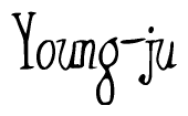 The image is of the word Young-ju stylized in a cursive script.