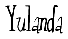 The image is a stylized text or script that reads 'Yulanda' in a cursive or calligraphic font.