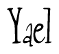 The image is a stylized text or script that reads 'Yael' in a cursive or calligraphic font.