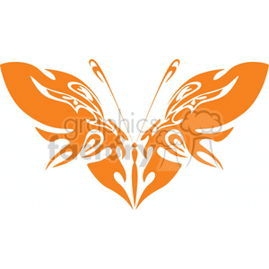 orange artistic winged butterfly silhouette clipart. Commercial use image # 368350