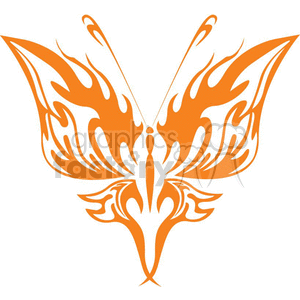 symmetrical orange tatoo butterfly