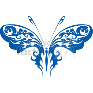  A tattoo with a butterfly in blue clipart. Commercial use image # 368372
