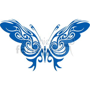 blue and white butterfly artistc wings