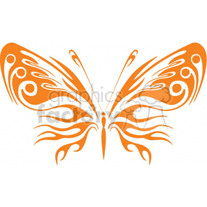 abstract orange butterfly tattoo  clipart. Commercial use image # 368382