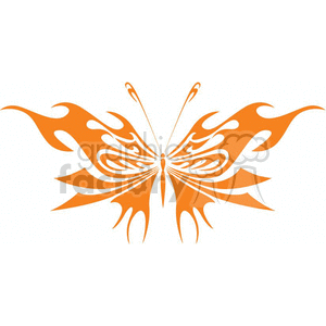 bright orange abstract butterfly tatoo 
