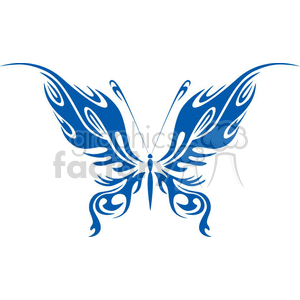 Vinyle ready blue butterfly with flaming wings clipart. Commercial use image # 368390