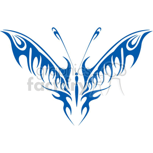 Butterfly tattoo in blue tribal design clipart. Commercial use image # 368392
