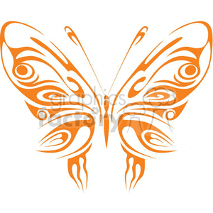 tribal butterfly thin lined wings