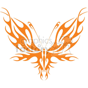 butterfly orange tribal wings clipart. Commercial use image # 368426