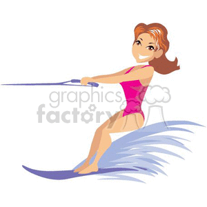 girl water skiing