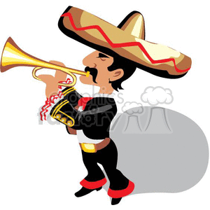 clipart - cinco de mayo mariachi trumpeter.
