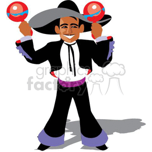 mexican holding maracas  clipart. Commercial use image # 369859