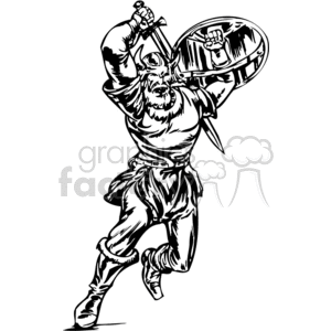 viking warrior man black+white vinyl+ready tattoo war battle fighting ancient