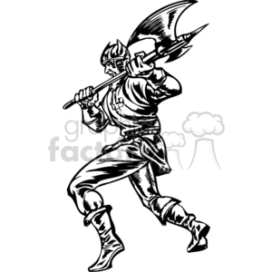 viking with ax clipart.