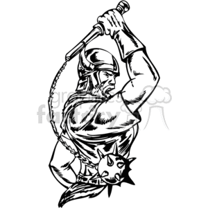 warrior swinging mace clipart. Royalty-free image # 371784