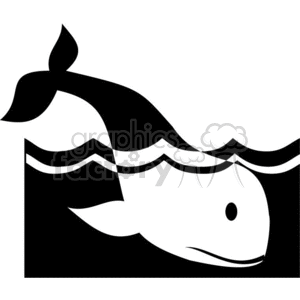 clipart - whale swimming.