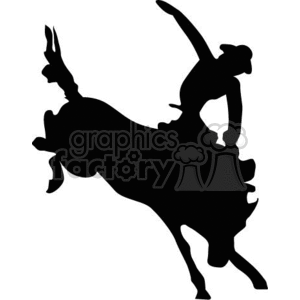 Bronco horse silhouette clipart. Commercial use image # 371919