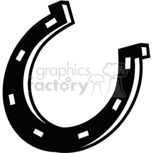 Black and white horseshoe  clipart.