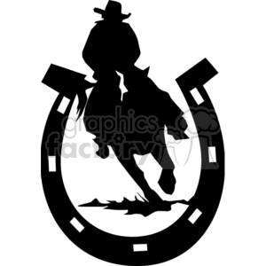 vector vinyl-ready vinyl ready clip art images graphics signage cowboy cowboys west western rodeo rodeos horseshoes horseshoe horse horses
