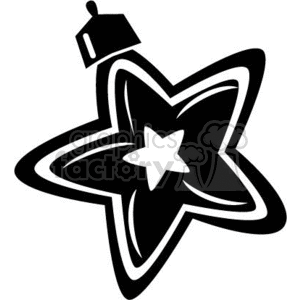 Black and White Star with in a Star Ornament clipart. Commercial use image # 371974