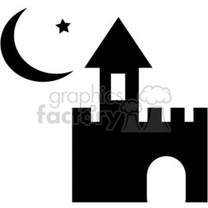 castle in the night clipart. Commercial use image # 371994
