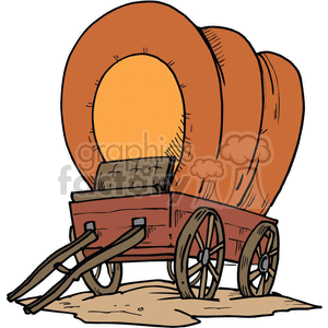 Covered pioneer wagon clipart.