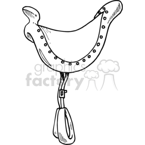 Black and white saddle clipart.