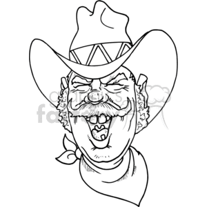 black and white cowboy clipart. Royalty-free image # 372089