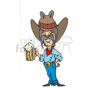 Cowboy with a mug of beer clipart. Royalty-free image # 372099