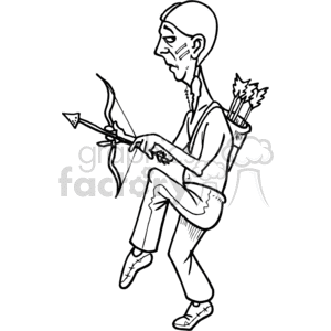 clipart - Indian sneaking around.