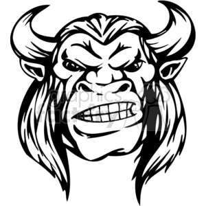 vinyl+ready black+white mad anger angry mean head face faces heads logo logos design tattoo tattoos buffalo buffaloes grumpy