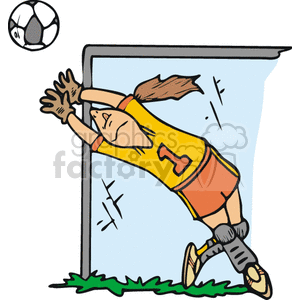 Soccer goalkeeper blocking a shot. clipart. Commercial use image # 169778