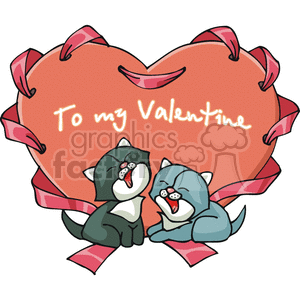 To my valentines gift and kittens. clipart. Royalty-free image # 146008