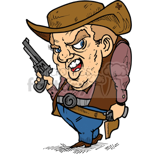 clipart - cartoon gunfighter .