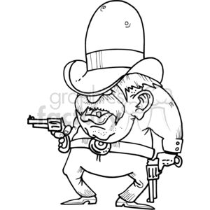western cowboys cowboy vector black white eps gif jpg png gunslinger gunslingers gunfighter fighters fighter gun guns angry mean mad cartoon funny