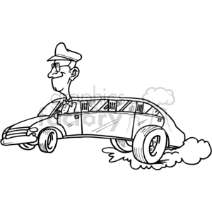 Black and white limo driver clipart. Royalty-free image # 373521