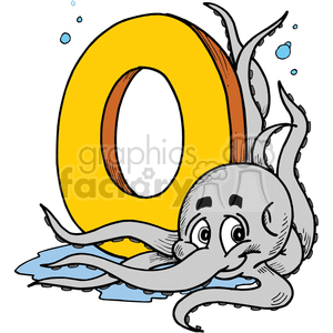 letter O for octopus clipart. Royalty-free image # 373561