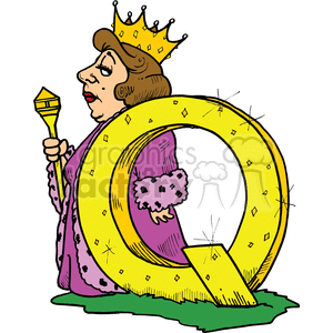 cartoon letter Q for Queen clipart. Royalty-free image # 373606
