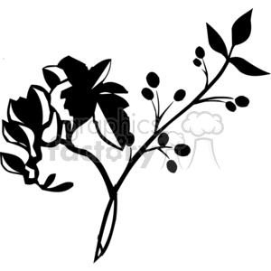 flower vector black+white eps clip+art clipart flowers plant plants tattoo tattoos vinyl-ready vinyl+ready