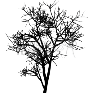 Silhouette of a tree in the fall clipart.