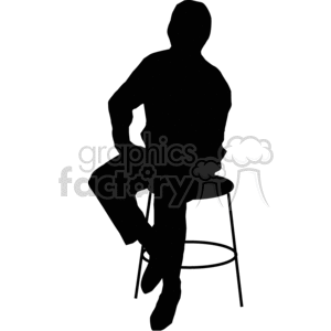 clipart - person sitting on a stool.