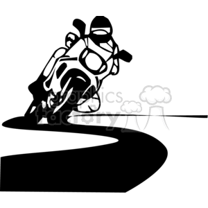 clipart - motorcycle driving down the road.