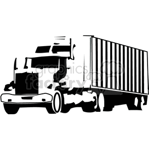 transportation vector viny+ready cutter clipart clip art eps jpg gif images black+white truck trucks semi 18+wheeler semis big+rig