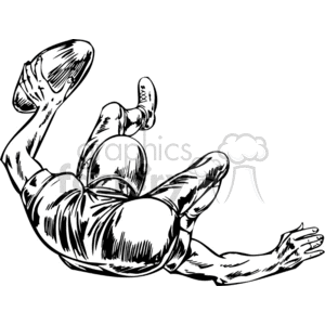clipart - Quarterback getting sacked.