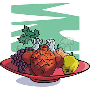 Turkey dinner plate clipart. Commercial use image # 145656