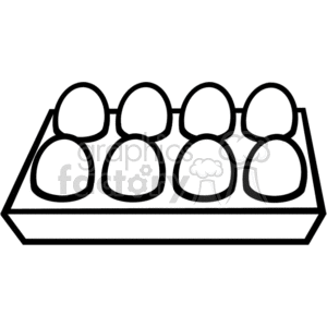 Black and white egg cartoon with eight eggs inside clipart #374706 at  Graphics Factory.