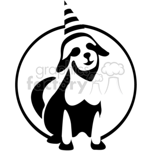 vector black white vinyl-ready dog dogs party birthday puppy hat wearing puppies